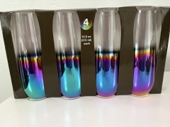 Rainbow Ombre Stemless Flutes, 4 set