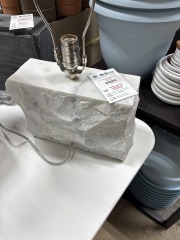 Amara Chiseled Marble Rectangle Table Lamp