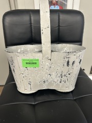 rustic double planter w\/handle
