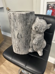 decorative squirrel with stump Ceramic