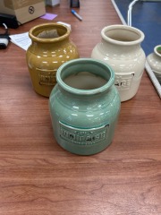 Set of 3 DECMODE Ceramic Decorative Jars