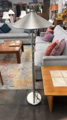 Steel 2-Bulb Quadruple-Helix Floor Lamp