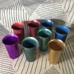 Color Craft Set 8 Aluminum Cups Tumblers Vintage