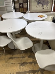 Feather White Round Modern Table