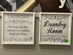 laundry room deco sign set of 2 (tumble\/life load)
