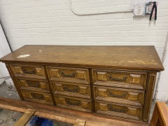 Vintage Pirate Style 9 Drawer Dresser