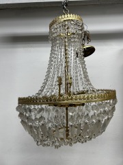 Vintage French Empire Style Draped Crystal Chandelier