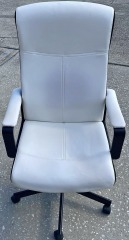 Office Chair, Faux Leather, Soft White, Adjustable