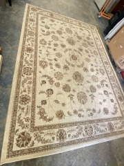 Tan Brown Flowers  7x10ft Rug