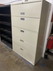 HON Beige 5 Drawer Lateral Filing Cabinet