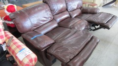Faux Lerather Double Recliner Sofa