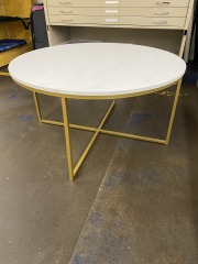 Faux Marble Round Coffee Table