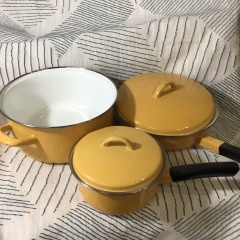 Yellow Westen Bassano Enameled  made in Italy Set of 3