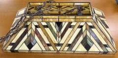 Tiffany Style Geometric Earthy Pool Table Light Fixture