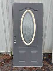 Cracked Windowed Exterior Door 35 1\/2x76 1\/4