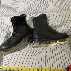 vintage ice skates feature Sheffield Steel blades made in Canada
