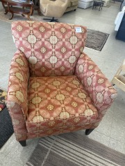 Coral Medallion Print Chair