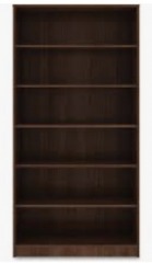 Bookcase Dark Stain, 5 Shelves