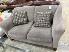 Grey Curved Loveseat