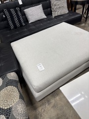 LIght Grey Large Rectangular Ottoman