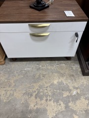 Mid Century Wood Top File Cabinet