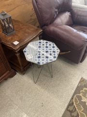 Small Blue Tile Table