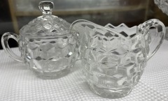Fostoria Cubist Sugar Bowl and Creamer Set