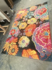 FLORENCE COLLECTION BLACK \/ BLUE 6x9ft Rug