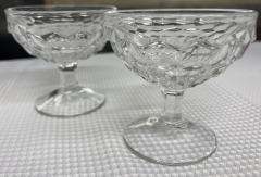 Fostoria Cubist Set of Three Champagne Glasses