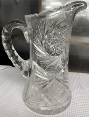 American Brilliant Period Cut Crystal Pinwheel Pattern Pitcher