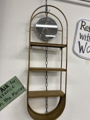Oval Mirrored Shelf (12x36)