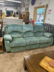 Serene Green Miro Suede Recliner Couch (AS IS)
