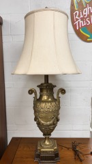 Large Intricate Brass Urn Lamp