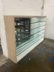 Sleek Mirrored Glass Display Shelf