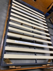Black Metal Queen Boxspring \/ Low Platform Bed Frame