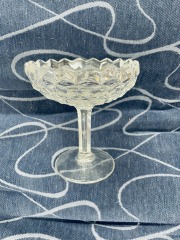 VTG Fostoria American Glass Tall Compote \/ Candy Dish