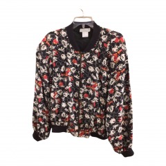 Vintage 90s Mickey Mouse 100% Silk Bomber Jacket Large All Over Print Mickey Inc Size L