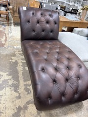 Faux Leather Fainting couch brown