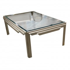 Glass Top Chrome Base Coffee Table