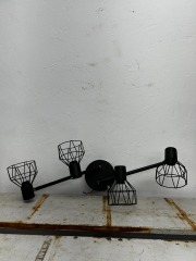 Industrial Black Wire Cage Track Lighting