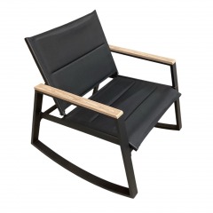 Black with wood arms Outdoor Rocking Chair