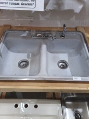 enamel double sink 3291