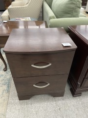 2 Drawer Dark Nightstand