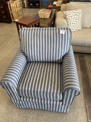 Blue & White Swivel Chair