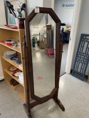 Sturdy Wood Standing Mirror