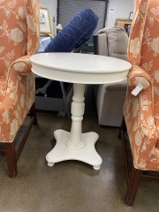 White Pedestal Side Table