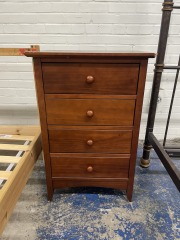 Cherry Finish Four Drawer Nightstand