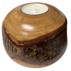 Wed. Crew Wood Burlwood Candle Holder