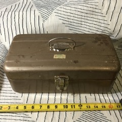 Vintage Union Steel Chest Corp. Metal Tackle Box, Le Roy, NY
