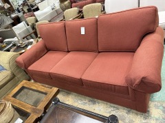 Ethan Allen Red Fabric Sofa